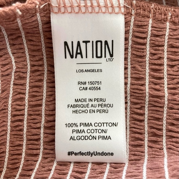 NATION LTD Della Smocked Puff Sleeve Top Kitten Heel Pink - Picture 11 of 12